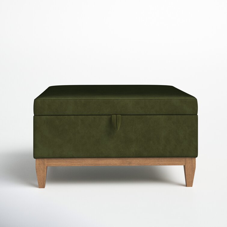 Green velvet shop storage ottoman